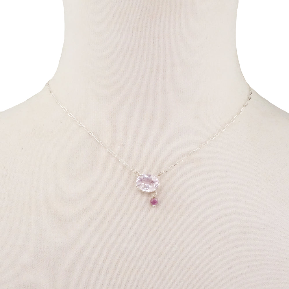 Pretty in Pastels: kunzite and pink sapphire necklace