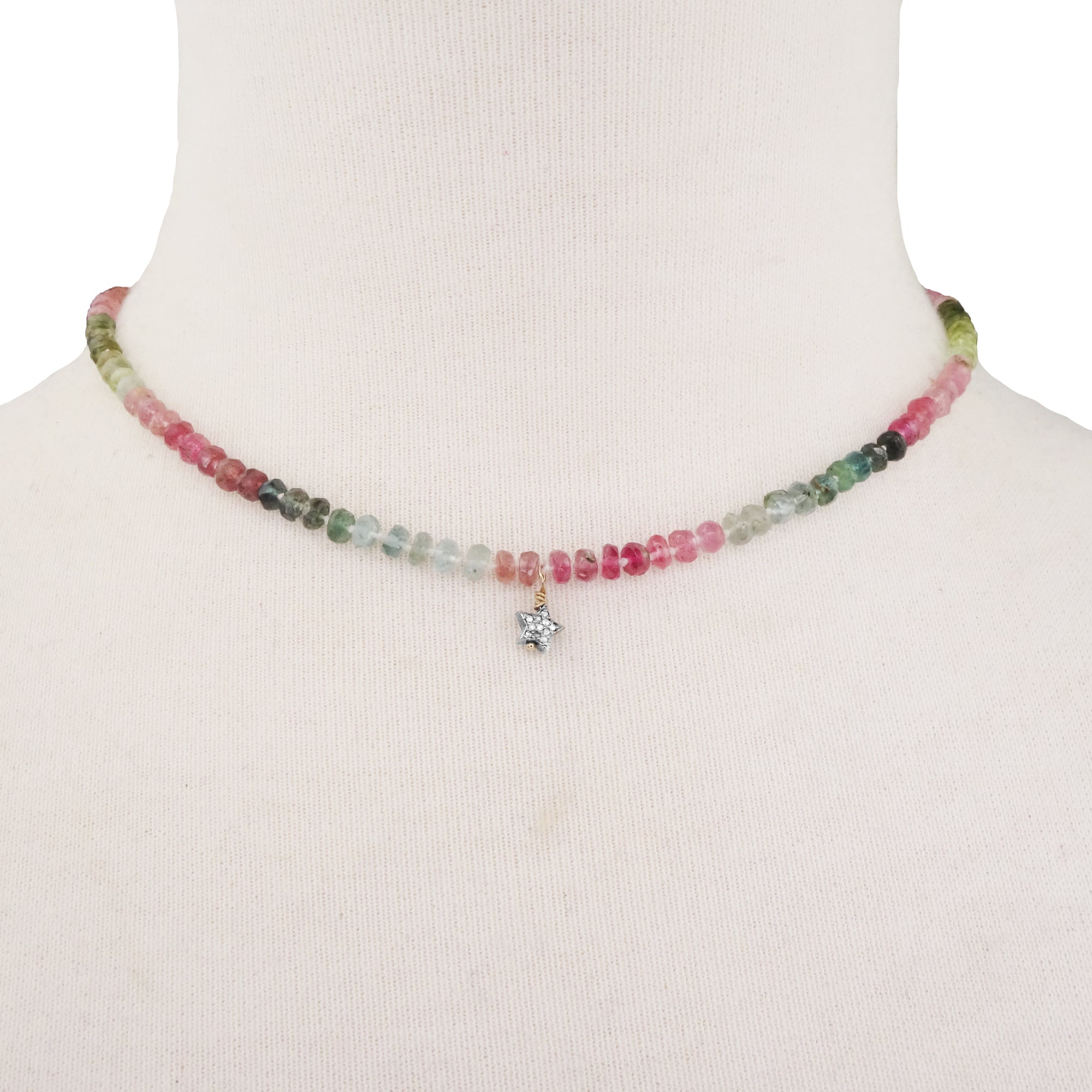 Chicago Blues Star: diamond + tourmaline necklace