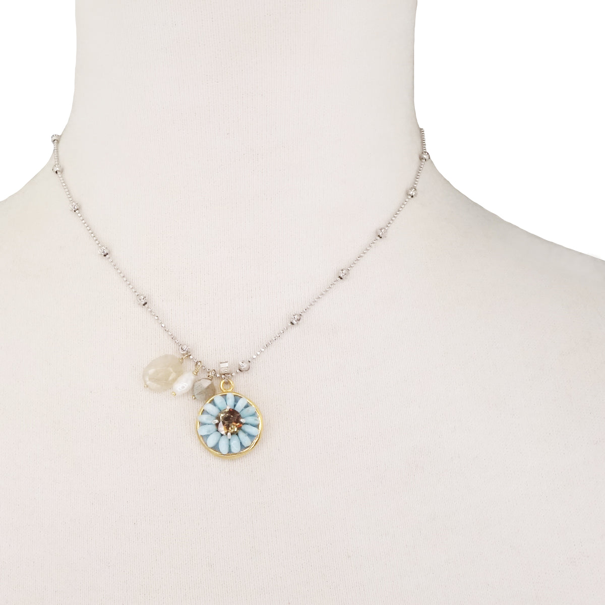 Mermaids Aren't the Only Ones Who Splash: larimar + andasulite mosaic necklace