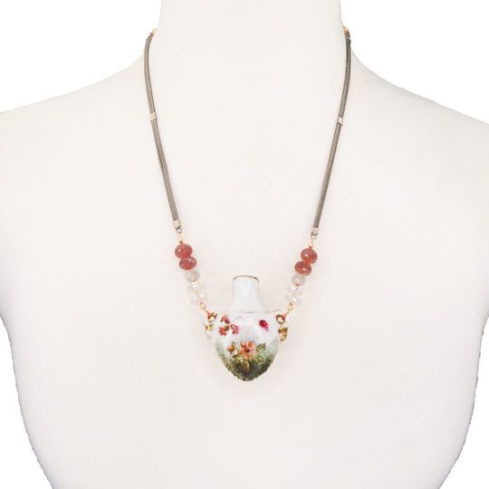 How Do I Love Thee, Let Me Count the Ways: vintage porcelain, moonstone necklace