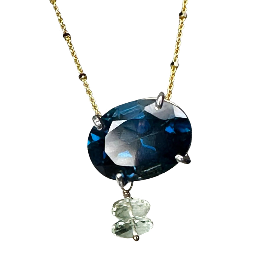 Here She Comes Just a Walkin' Down the Street: London blue topaz on gold