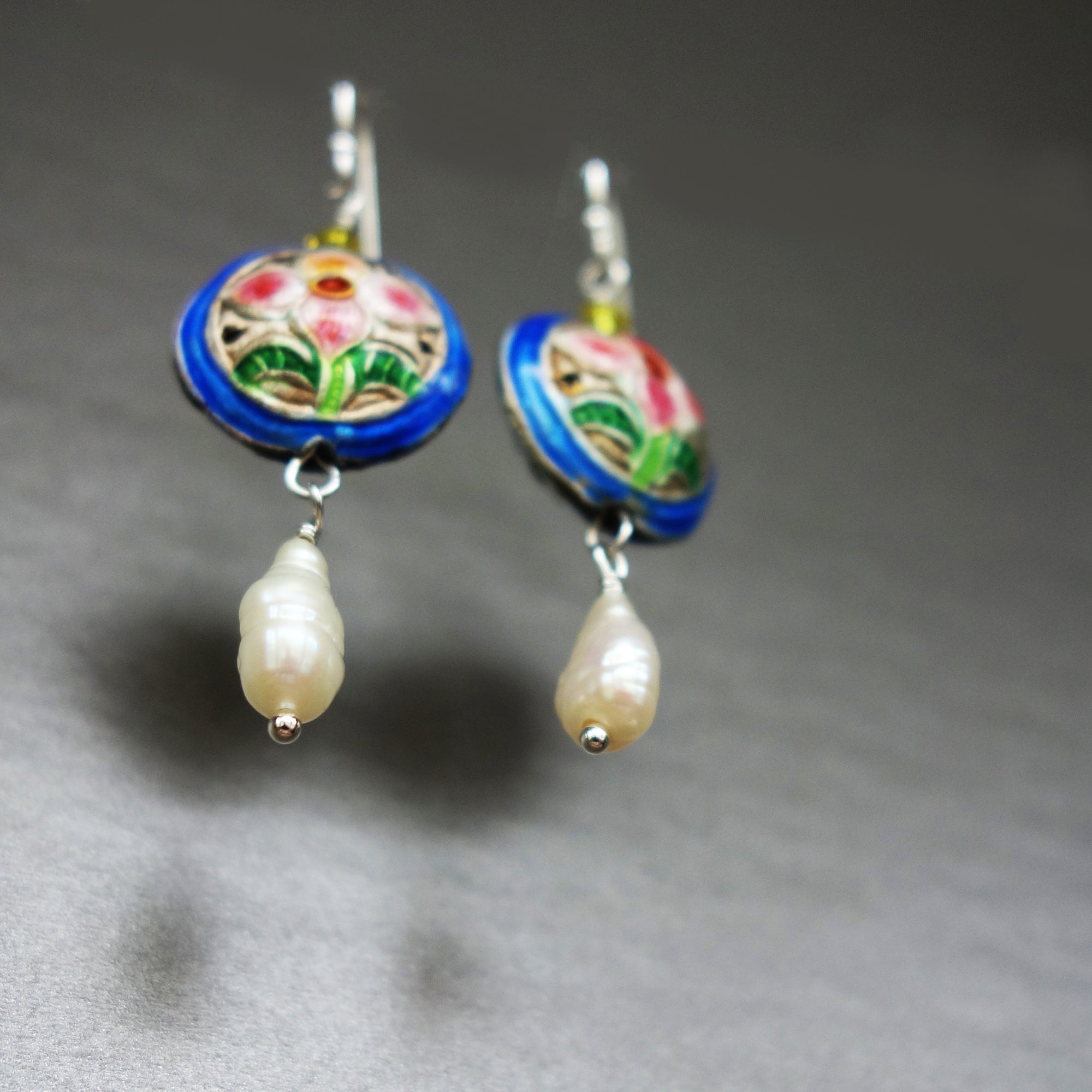 Cloisonné and Pearl Earrings for the Ladies of the Court (Wanderlust Paris)