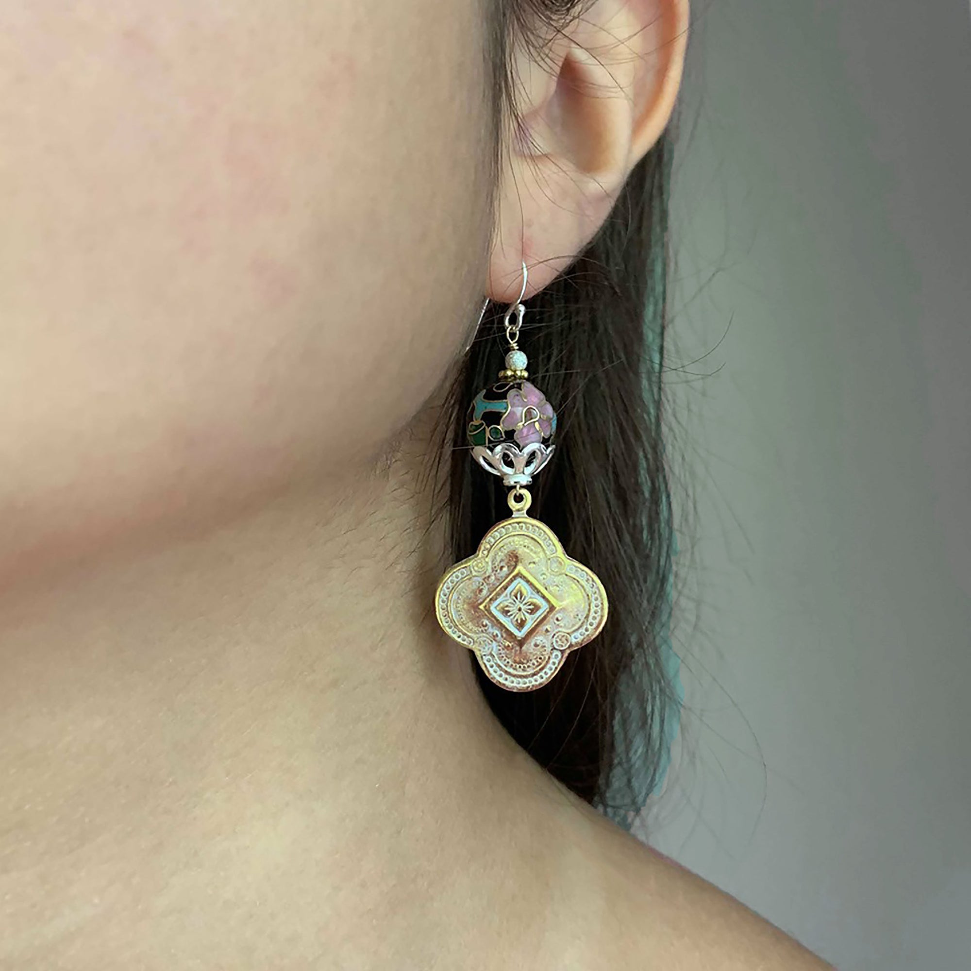 One Night in Alcázar cloisonee earring