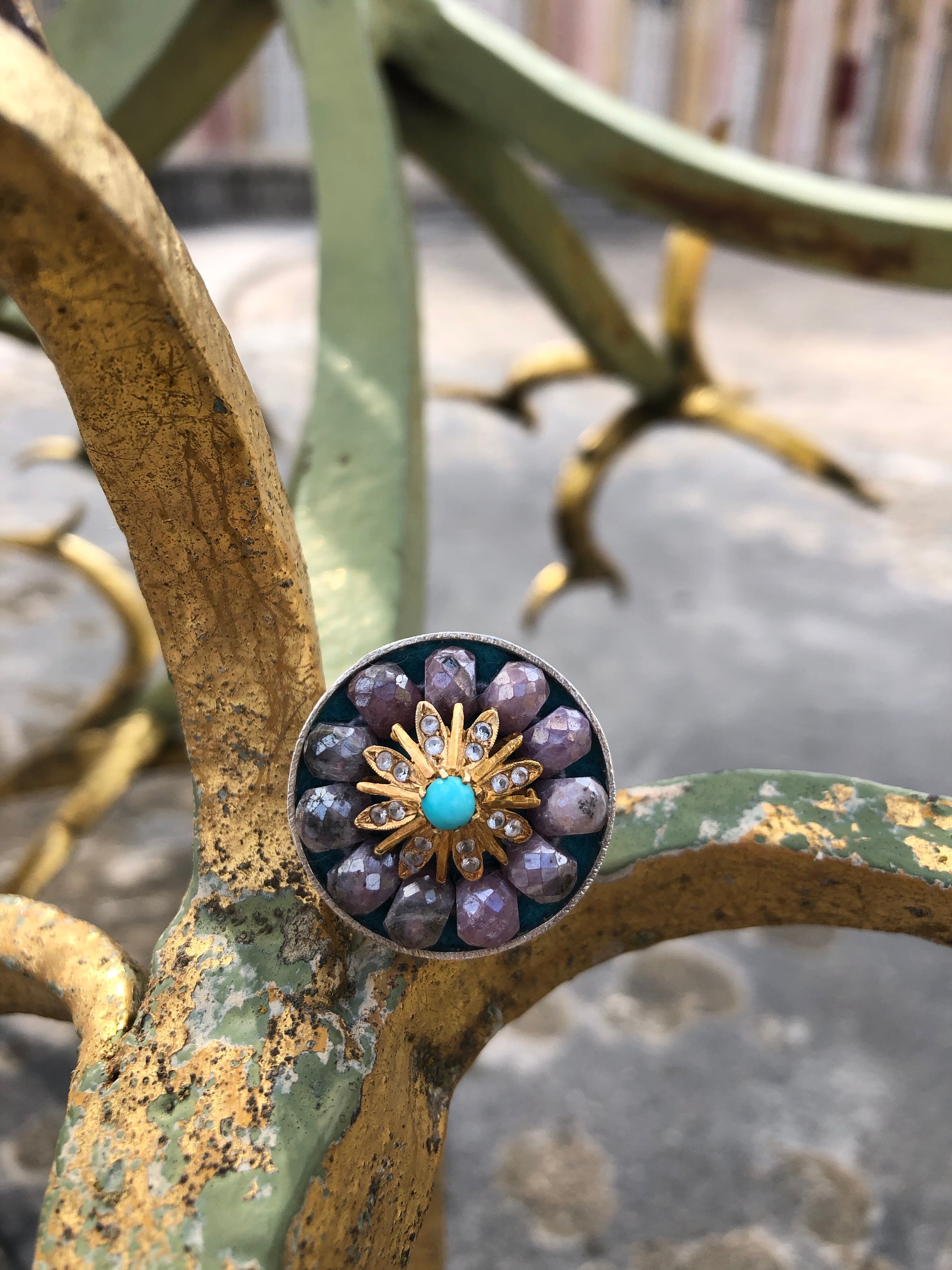 Gold and Diamond Mosaic Ring (Wanderlust Paris)