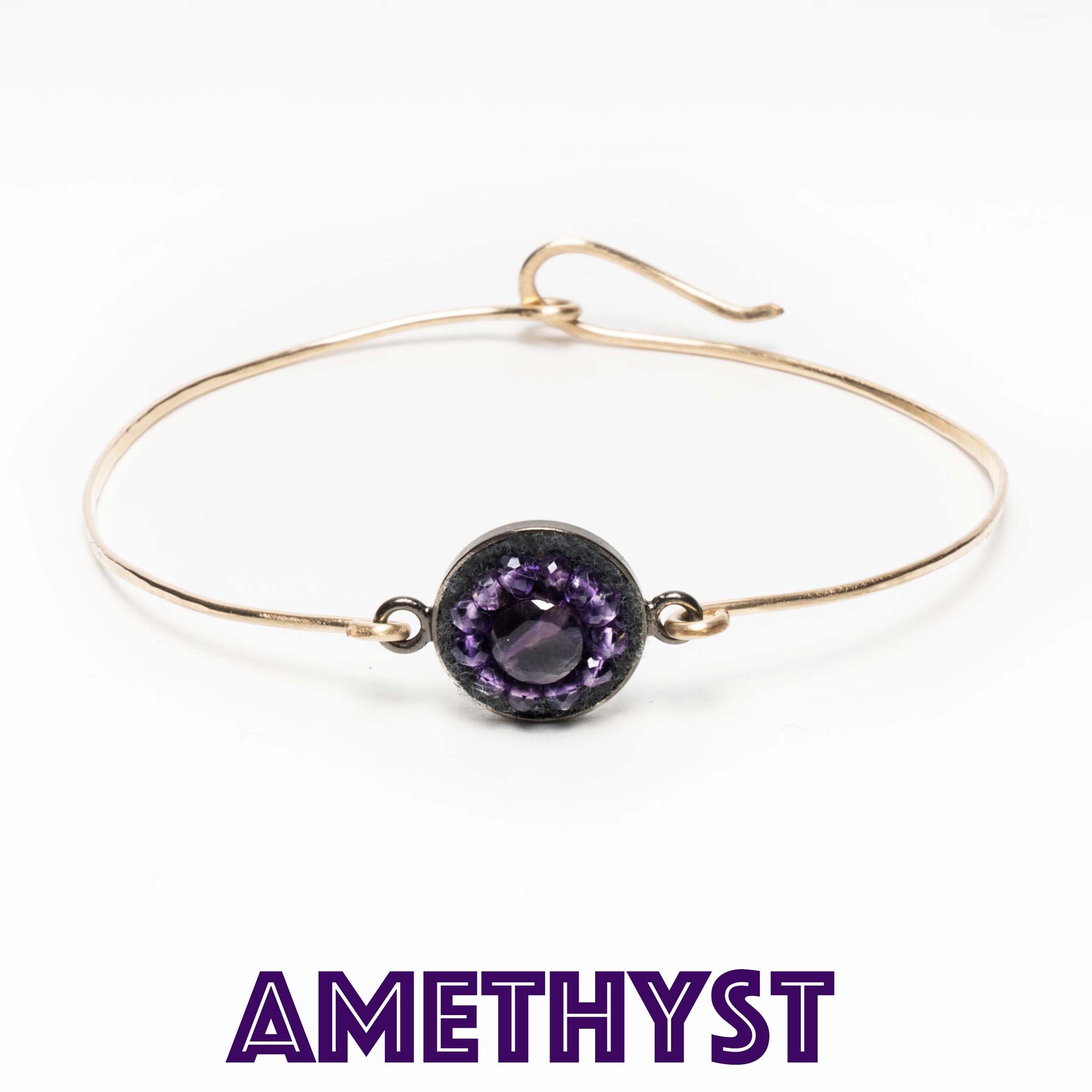 Mosaic bangle: hammered gold or silver so many gems