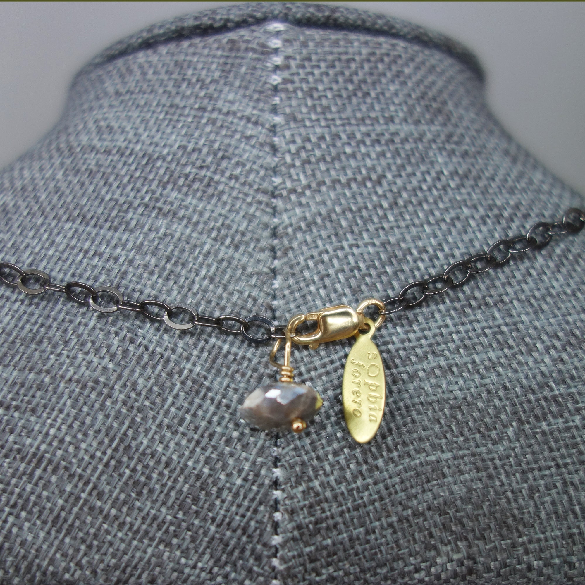 Tanzanite and Labradorite Tango Together mosaic necklace