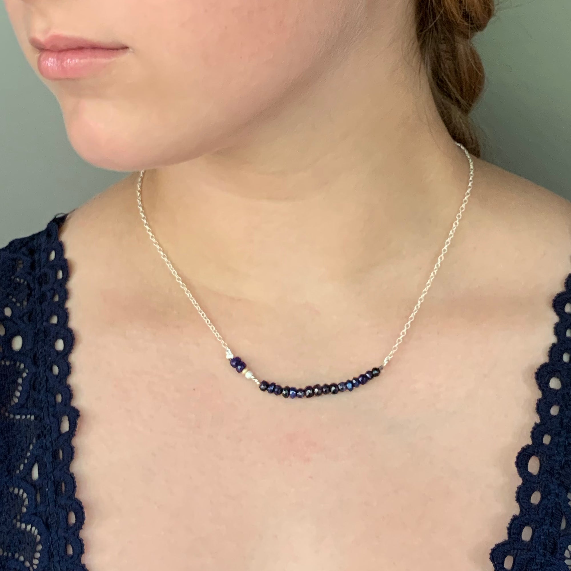 Bar Necklace in any color or gemstone you desire