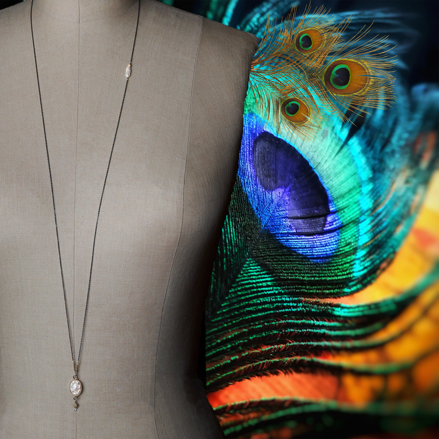 Oval Pearl Mosaic Necklace with Gold Accents