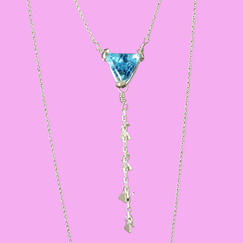 Her Secret Heart: blue topaz necklace with secret heart backing