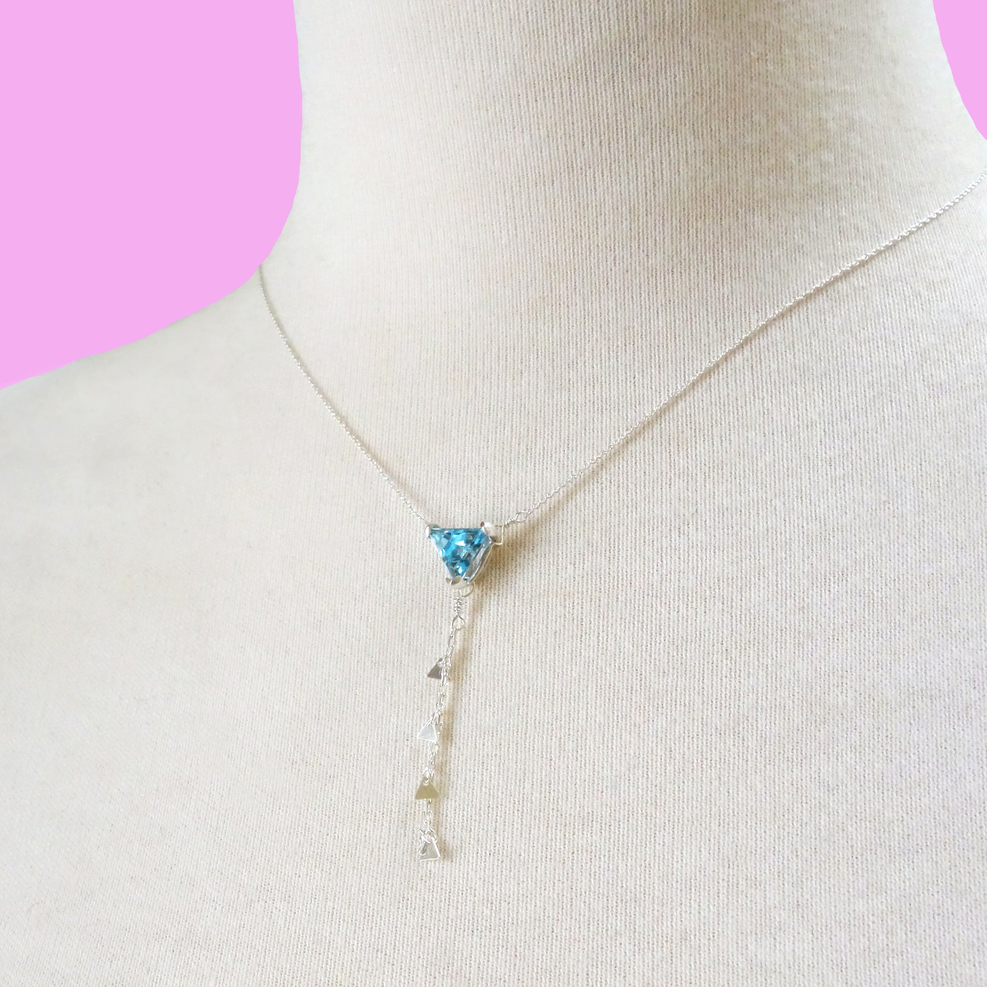 Her Secret Heart: blue topaz necklace with secret heart backing