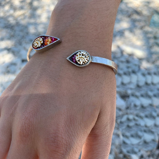 Come a Little Bit Closer: diamond, ruby, sapphire bangle