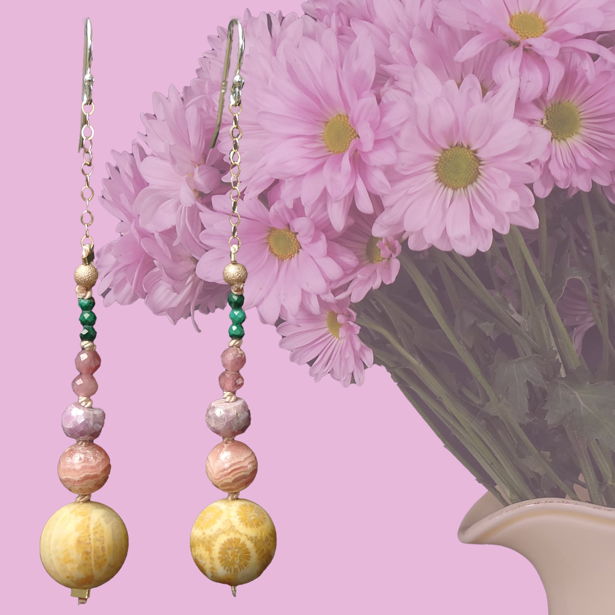 She Sewed Seeds of Kindness: fossilized agate/rhodocrosite ear