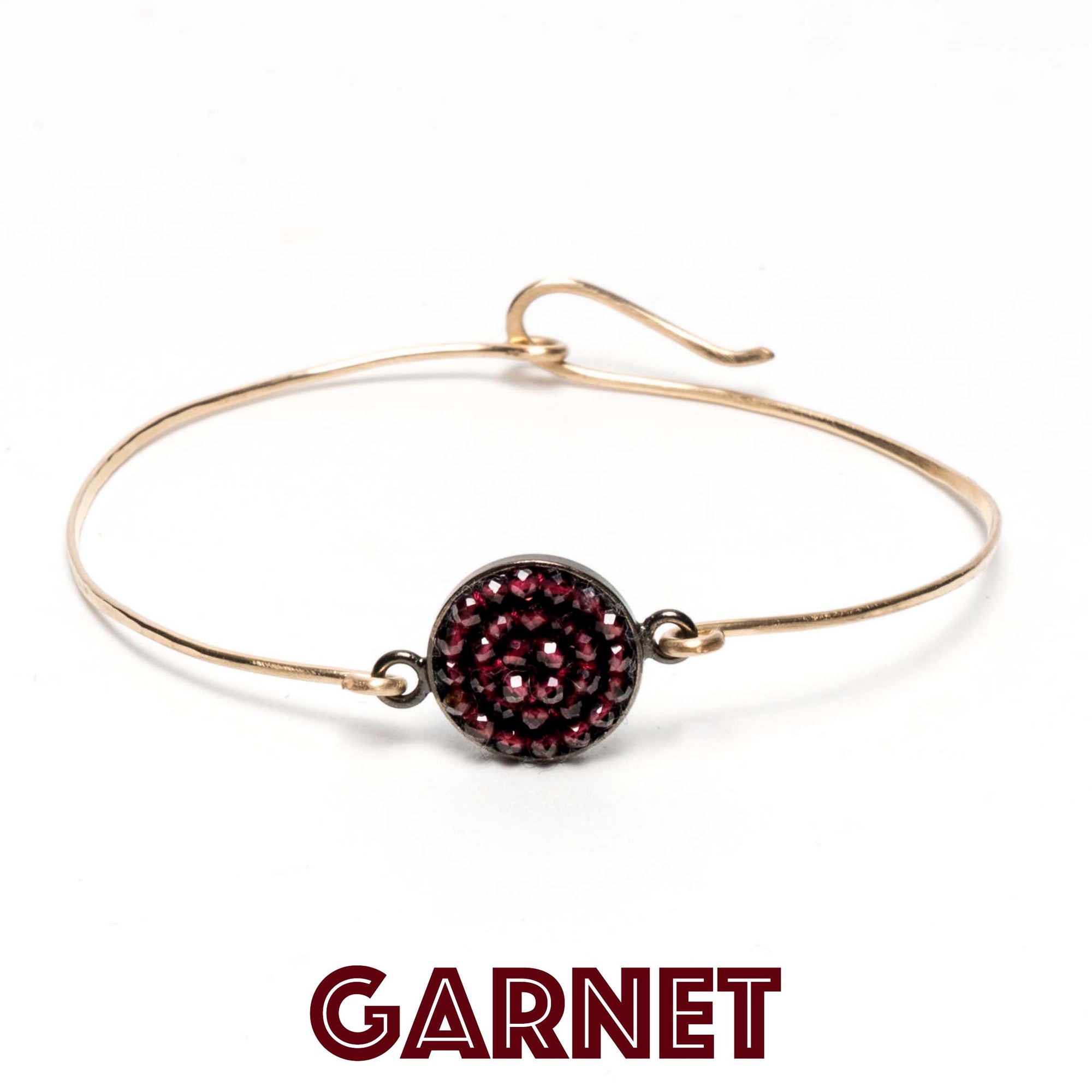 Mosaic bangle: hammered gold or silver so many gems