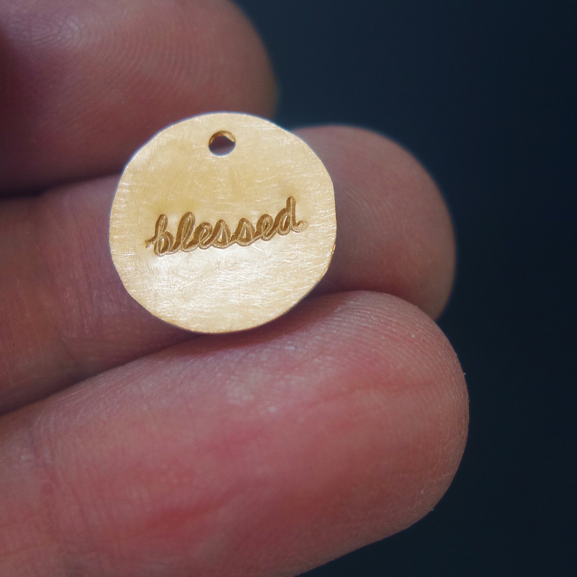 Blessed hand hammered charm