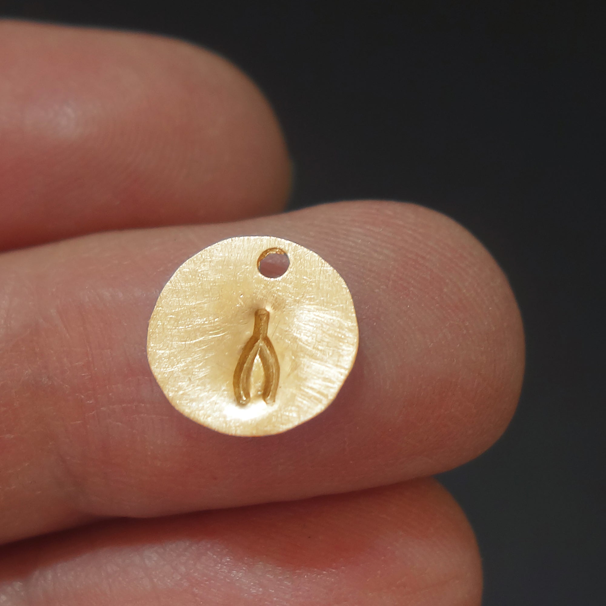 Lucky wishbone gold or silver charm