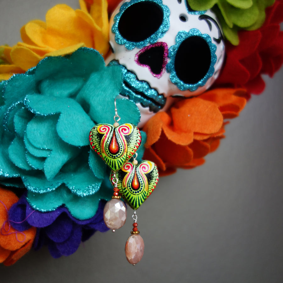 Te extraño, corazón earring