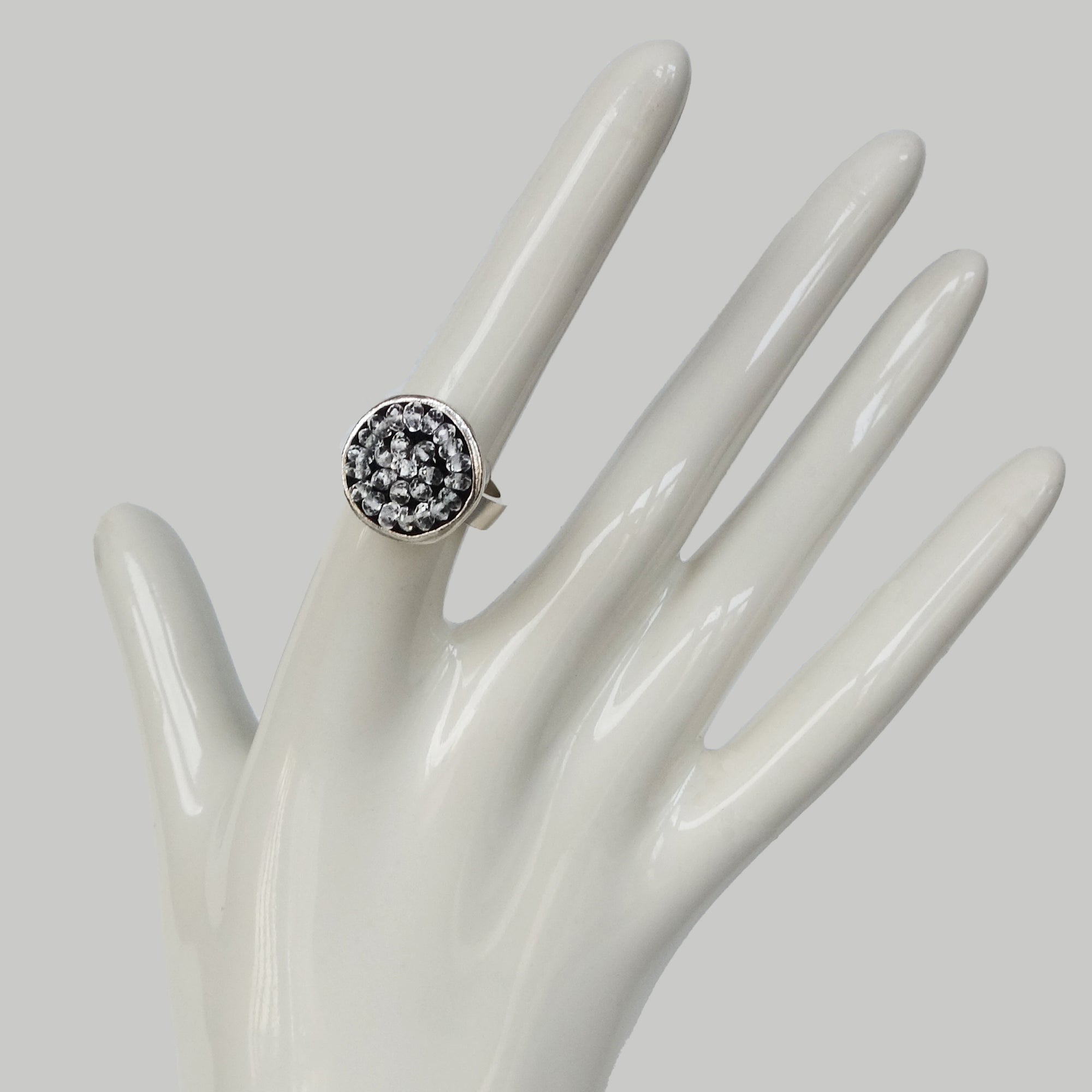 Iconic Clear Quartz mosaic ring