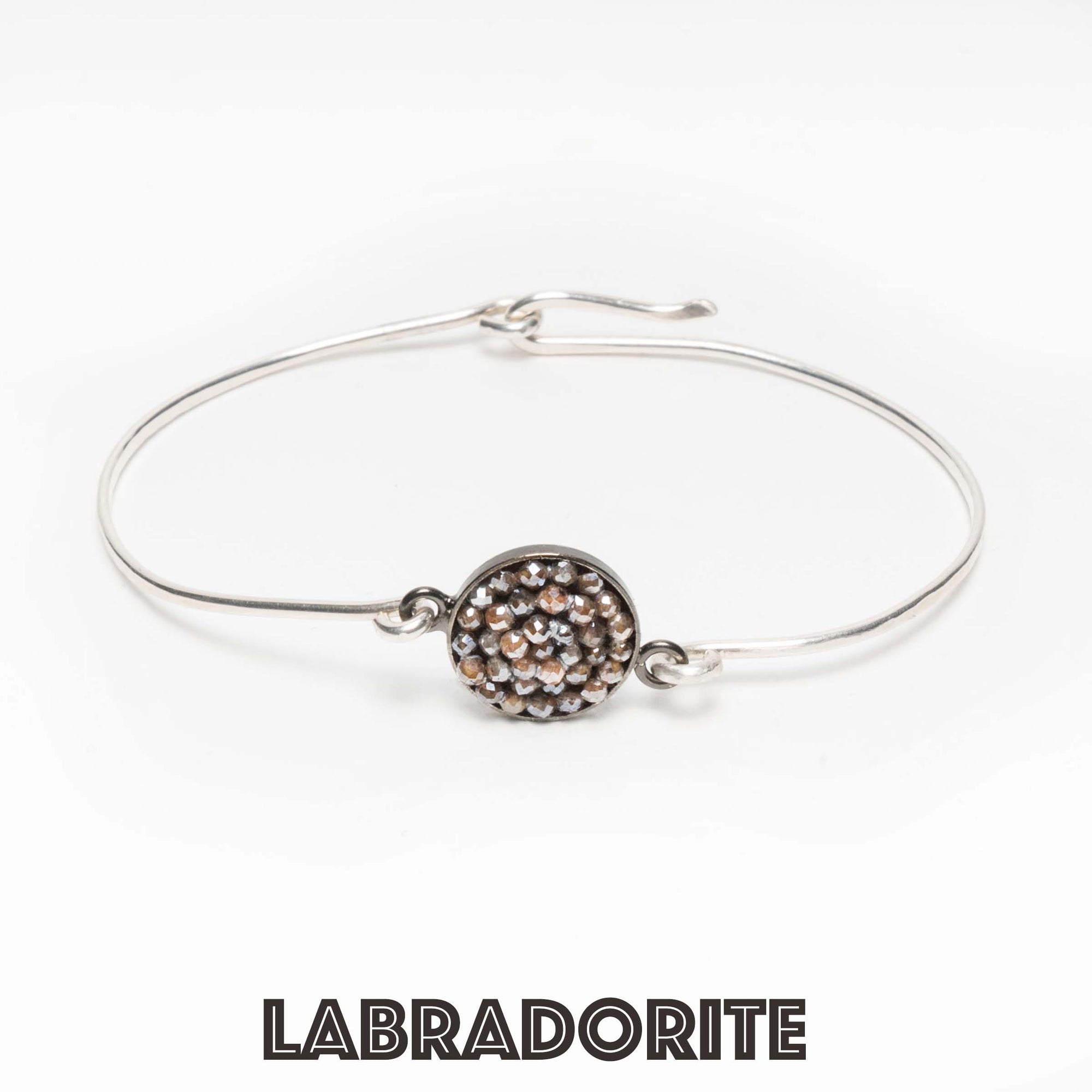 Mosaic bangle: hammered gold or silver so many gems