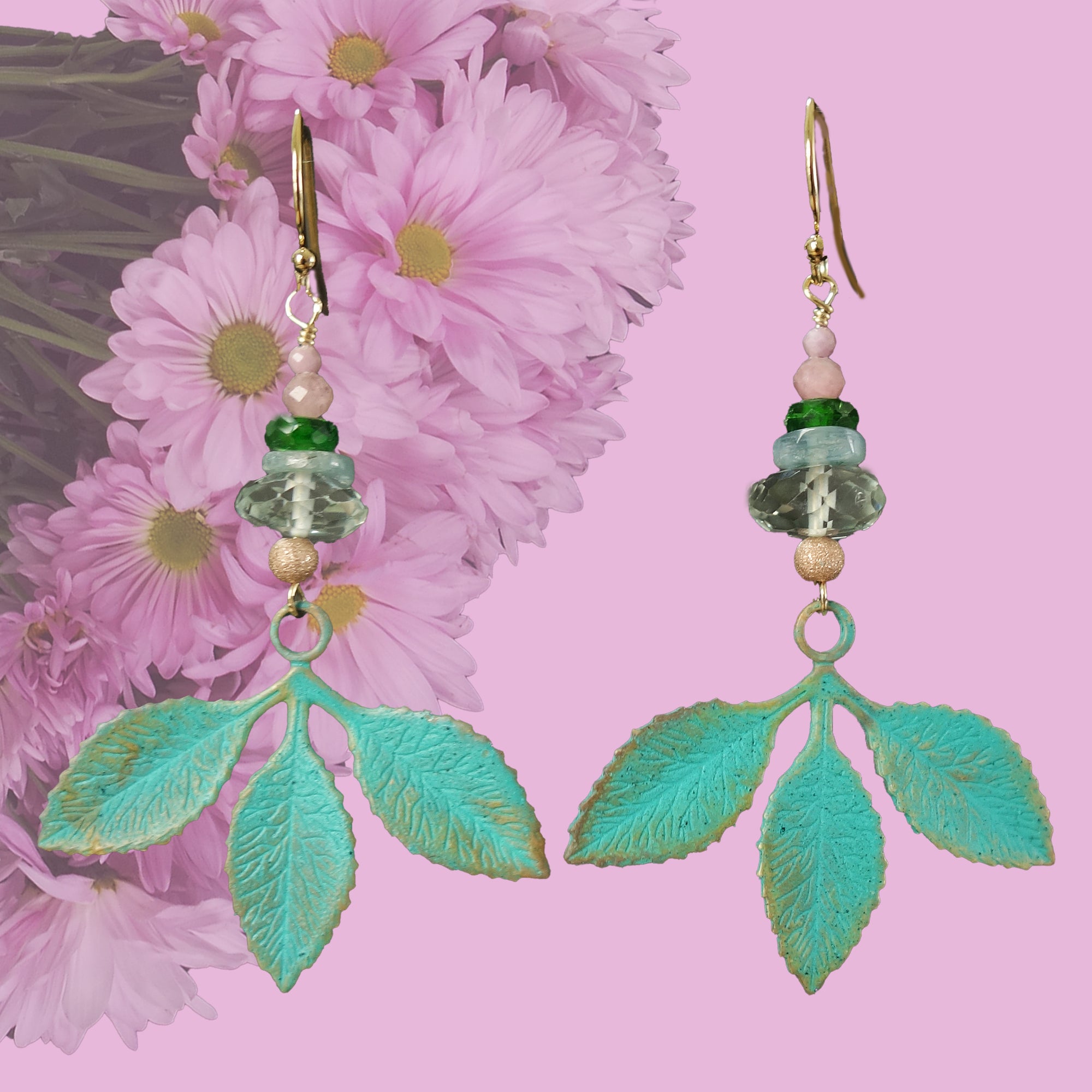 A Simple I love you will do: presiolite and kyanite earring