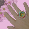 Garden of Love: topaz/sapphire flower mosaic ring