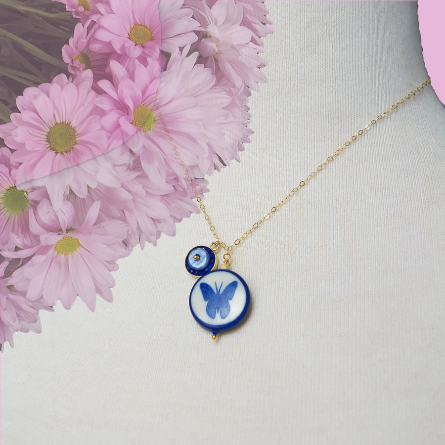 She Shows her true colors: butterfly/mosaic necklace