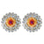 Sunset on the Water: vintage crystal, ruby, sapphire mosaic earring