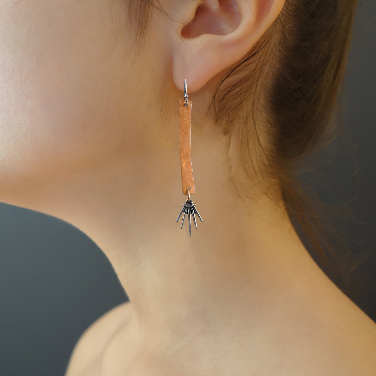 Dazzling Darling: rose gold and sunstone mosaic earring