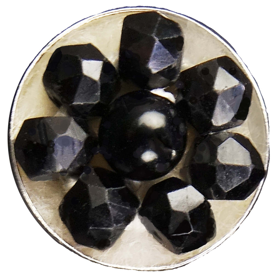 Ebony and Ivory: onyx post earring