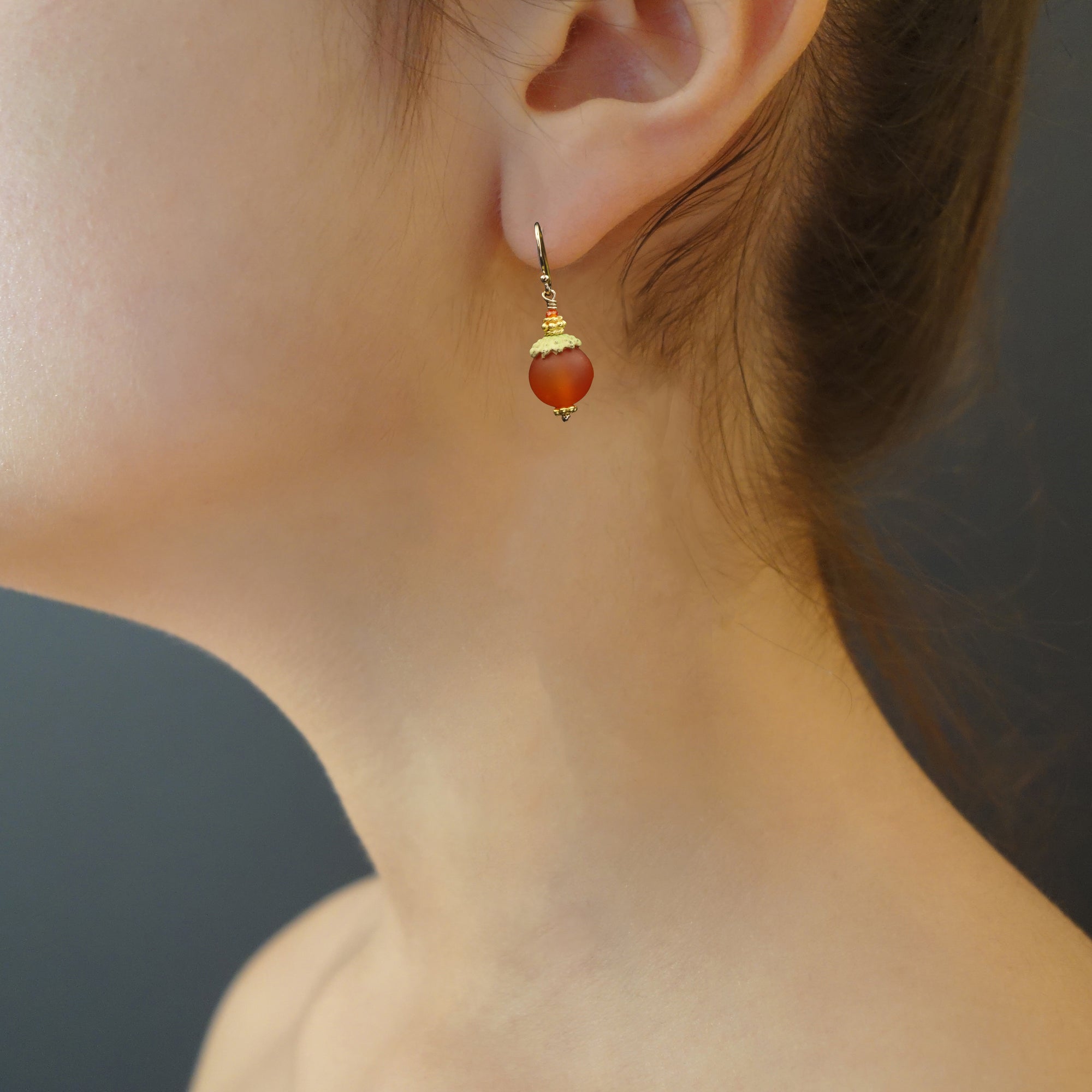 Sweet Orange: carnelian earring