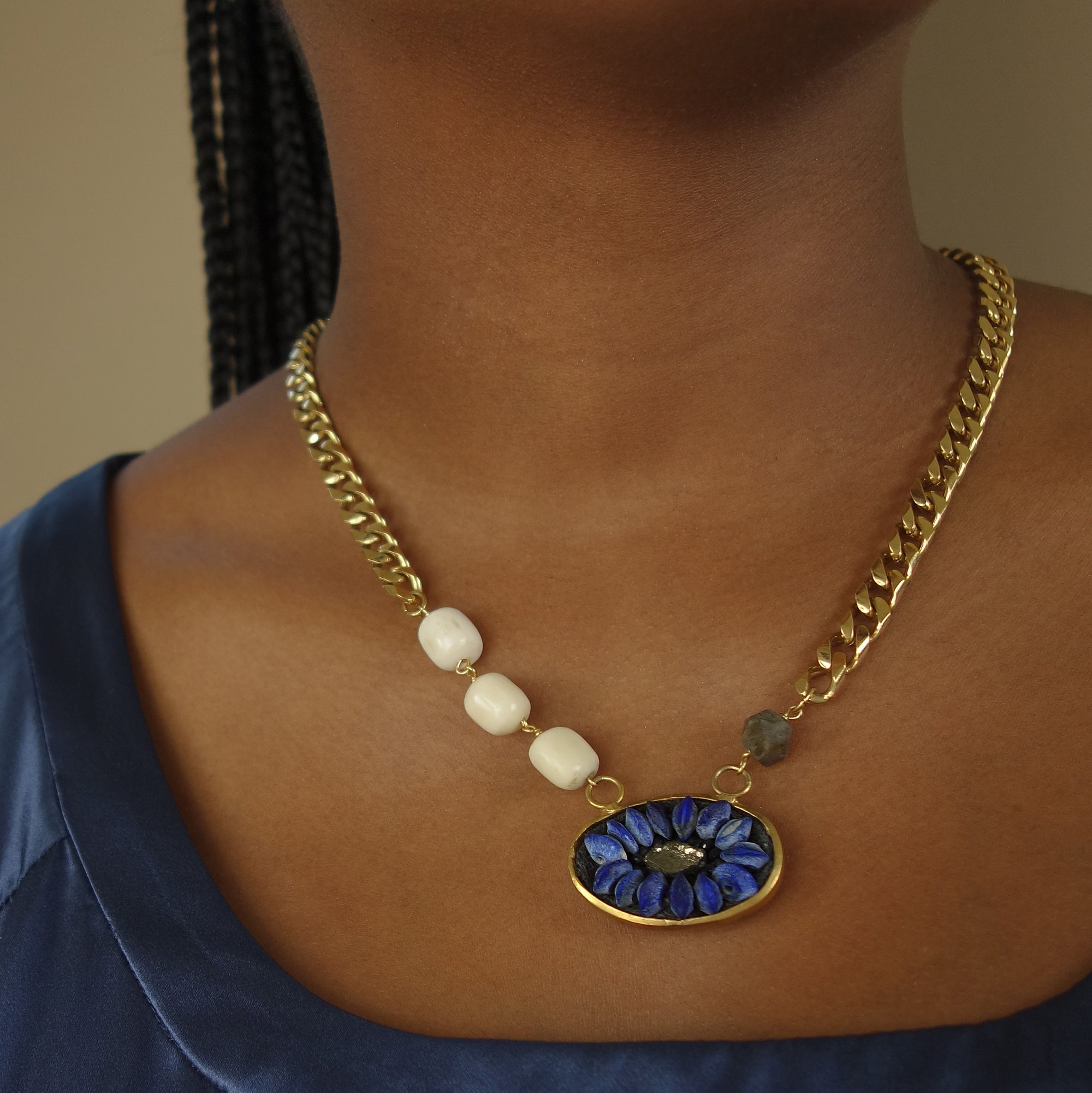 Lapis Lazuli and Black Onyx Necklace