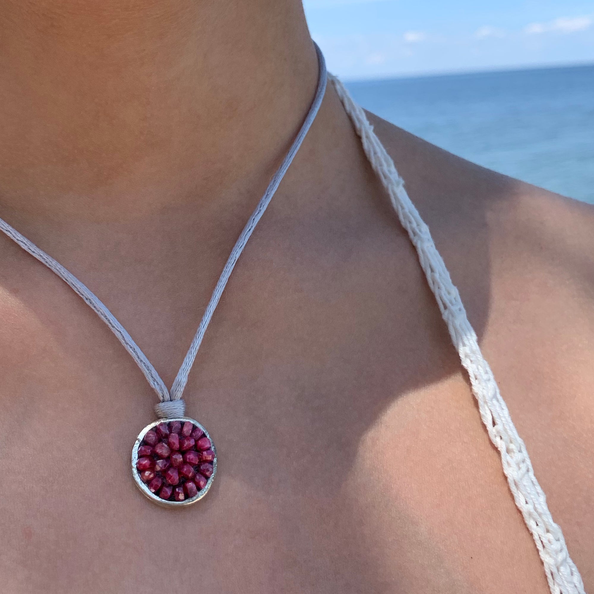 Iconic Ruby Mosaic wrap bracelet/necklace (fully adjustable)