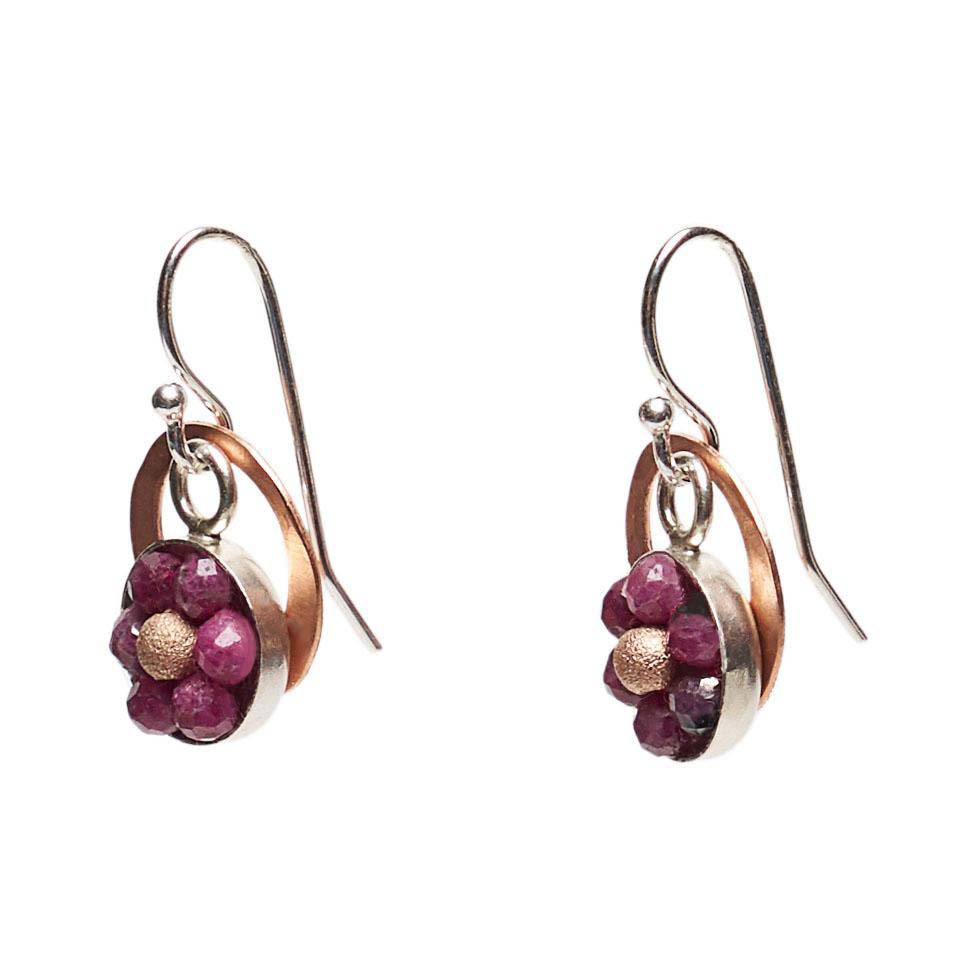 Bang Bang into my Heart ruby mosaic earrings