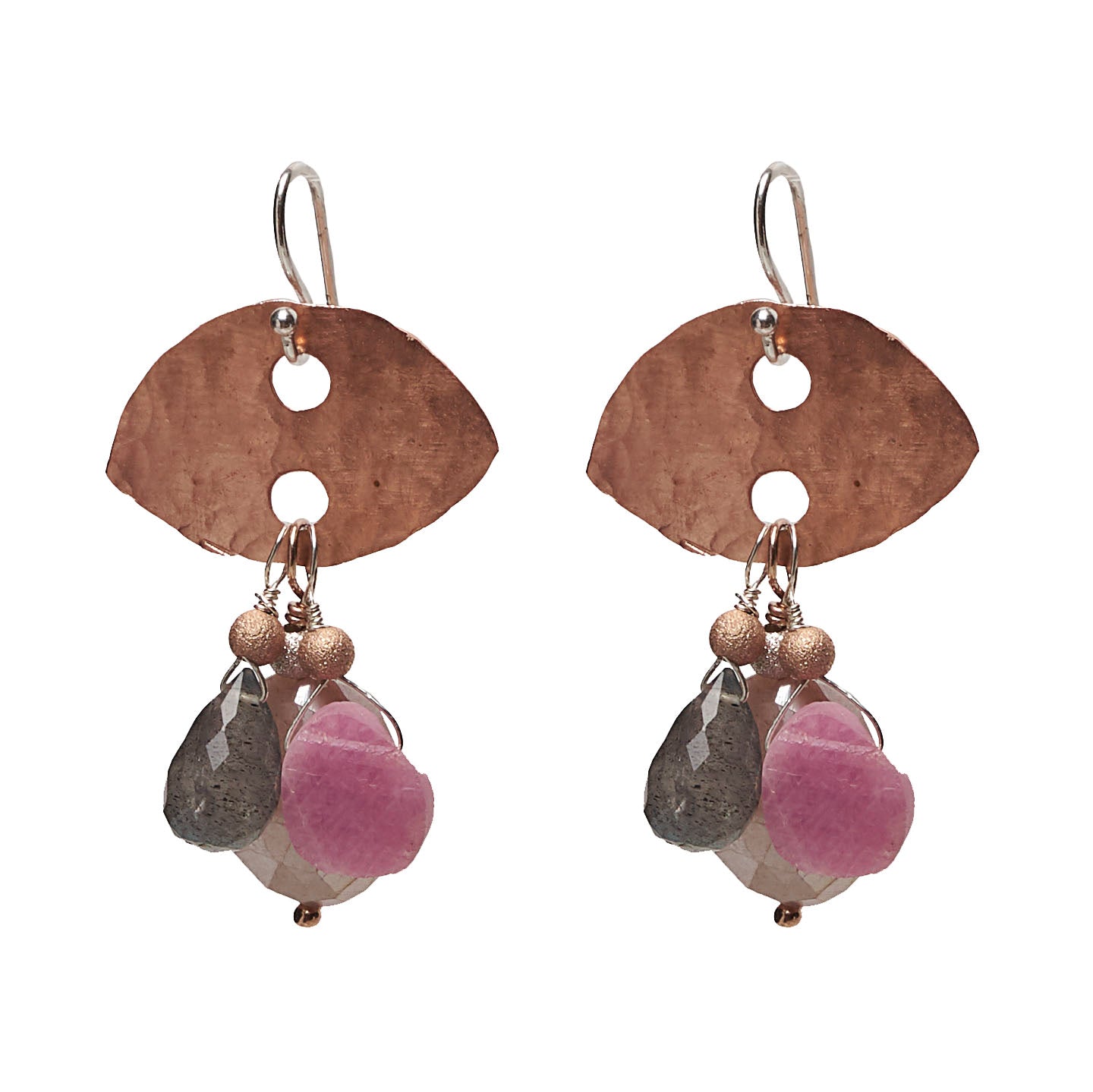 Strike them Fabulous Labradorite and Rhodocrosite Earrings