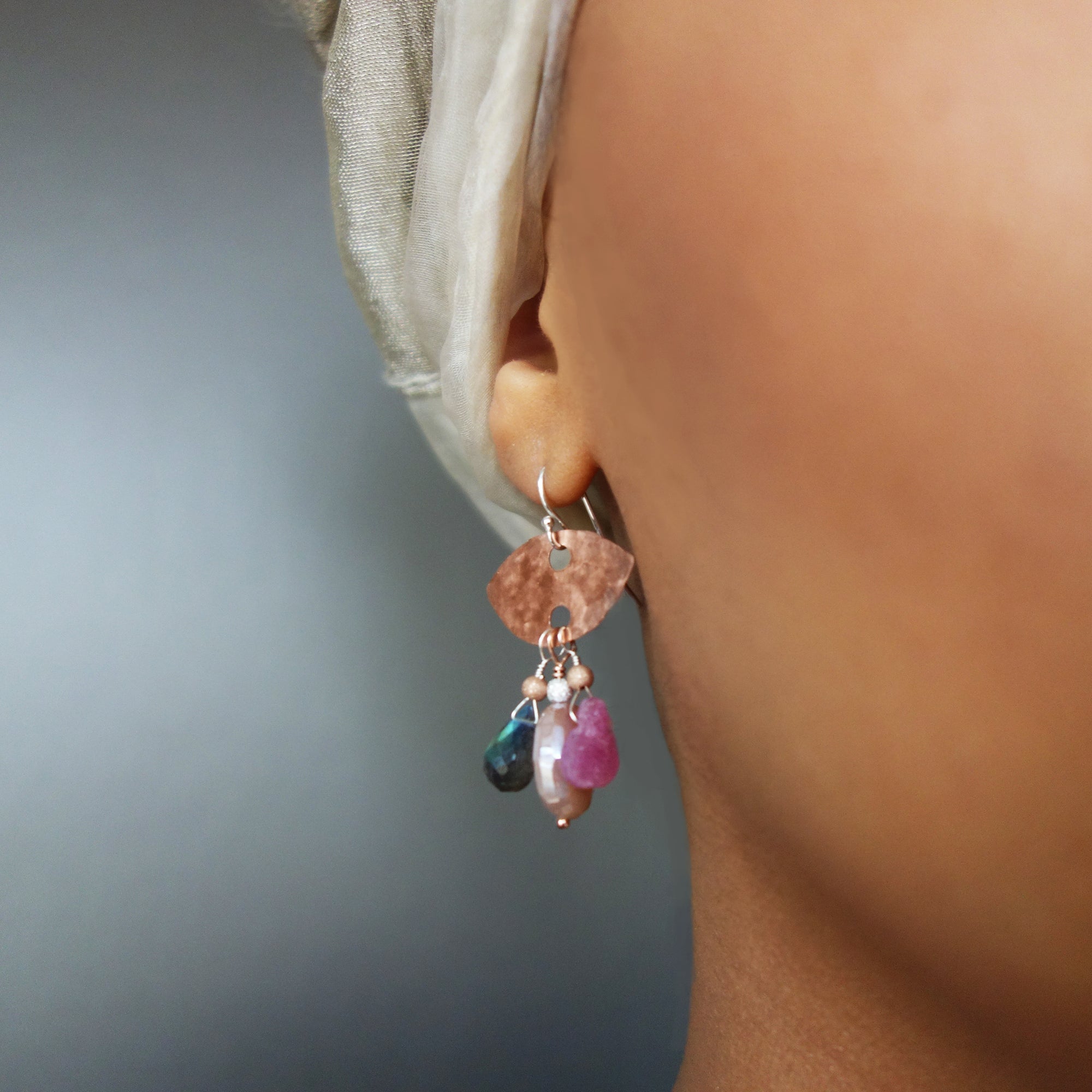 Strike them Fabulous Labradorite and Rhodocrosite Earrings