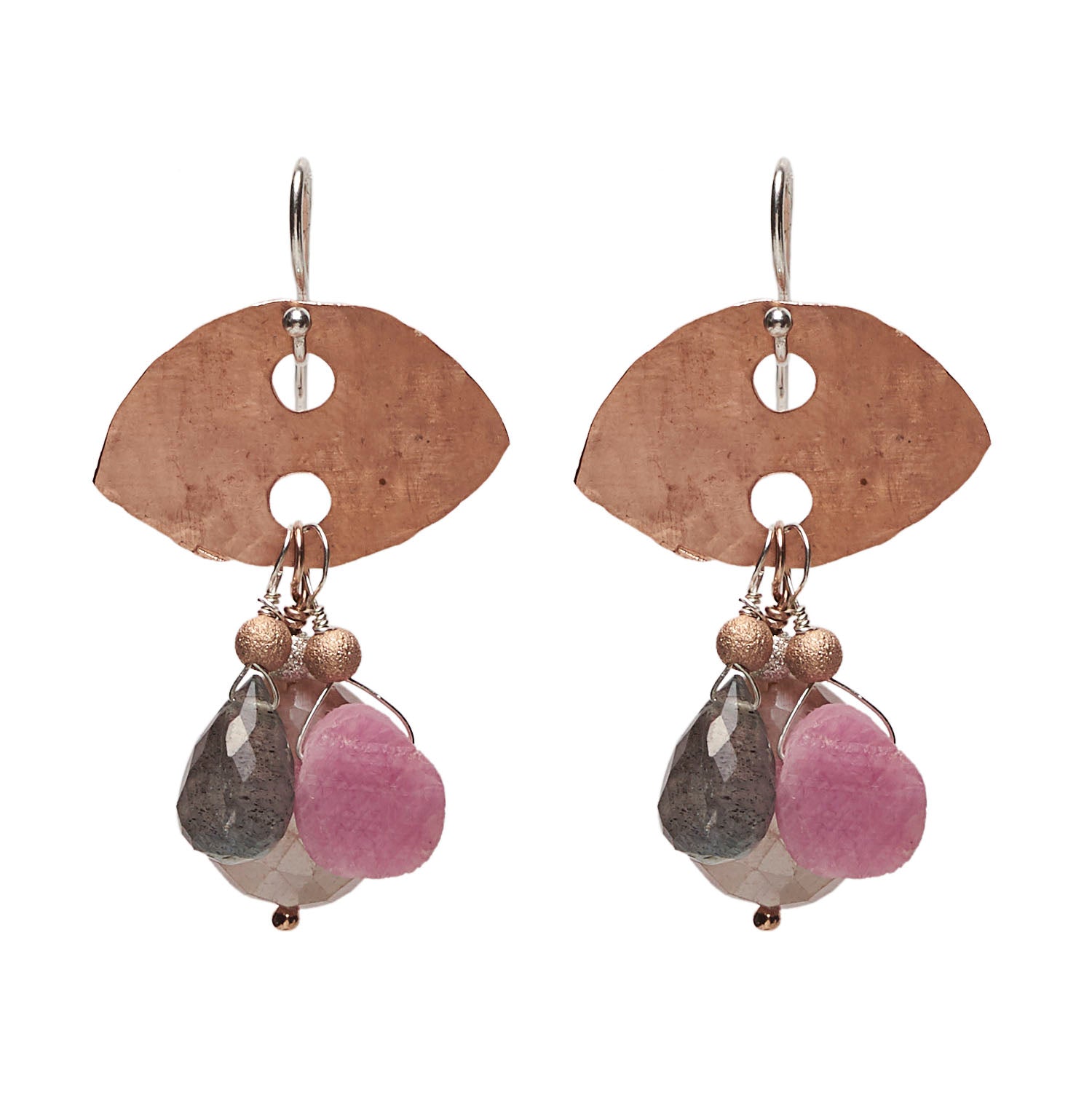 Strike them Fabulous Labradorite and Rhodocrosite Earrings