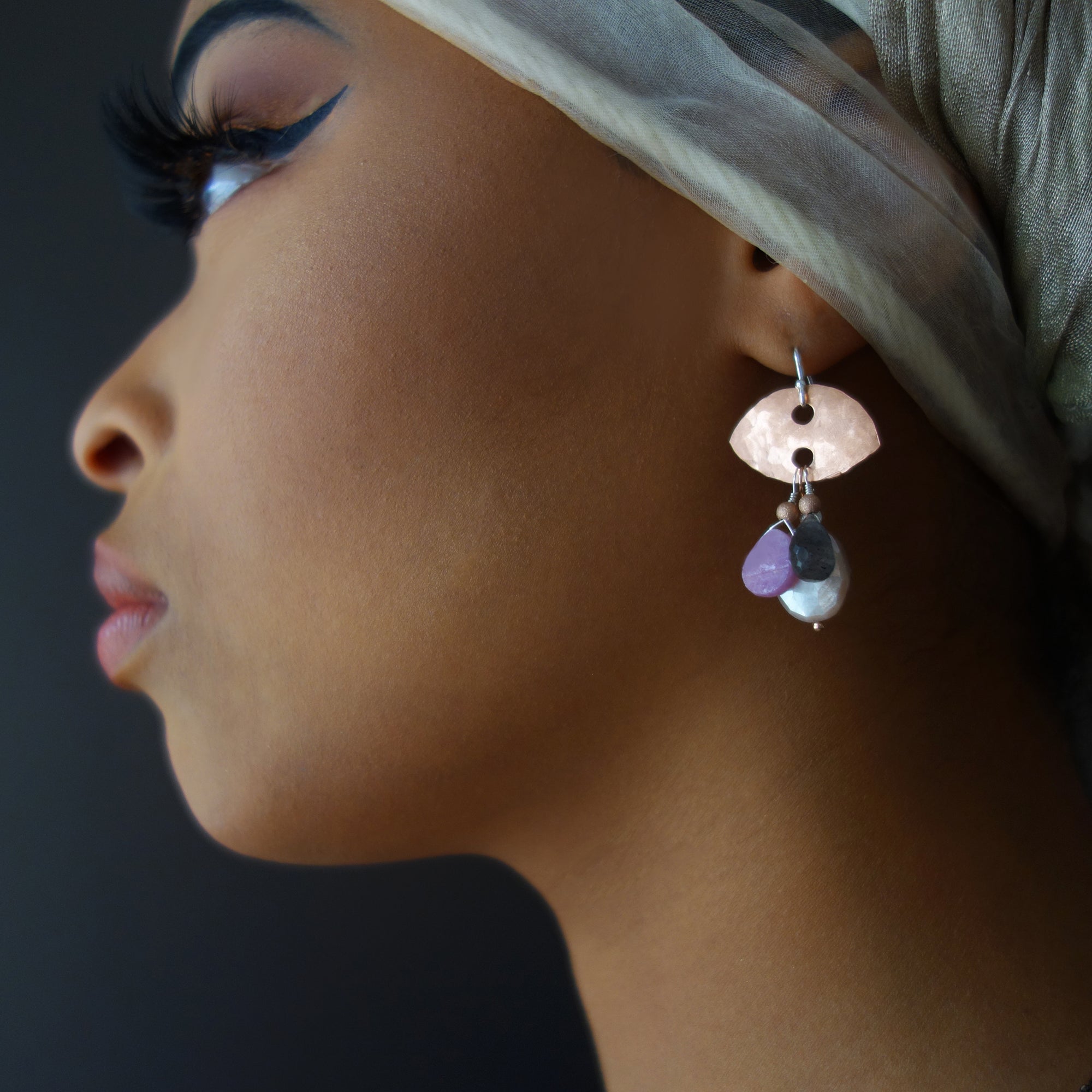 Strike them Fabulous Labradorite and Rhodocrosite Earrings