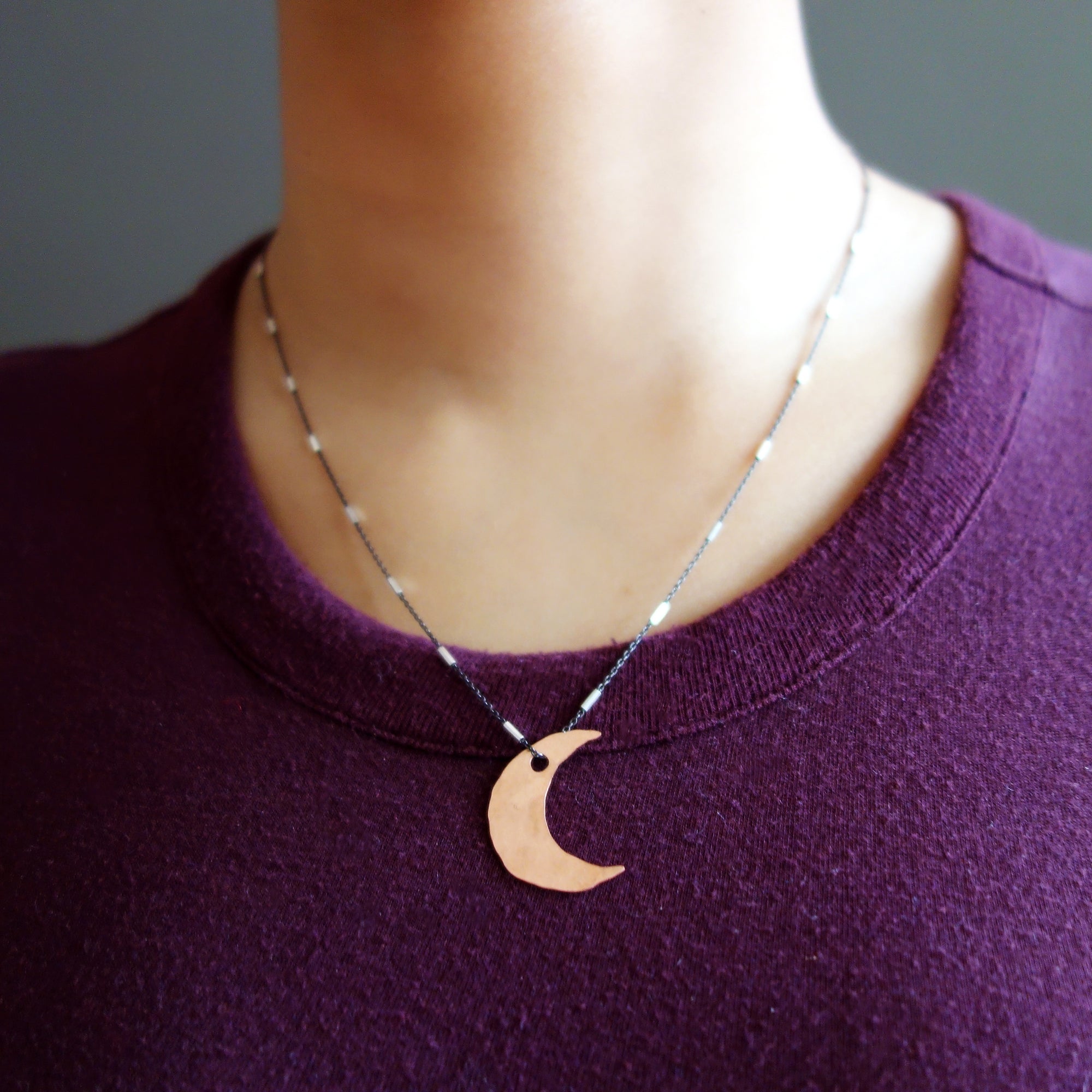 Oh It's a Copper Moon in the Night Sky Necklace