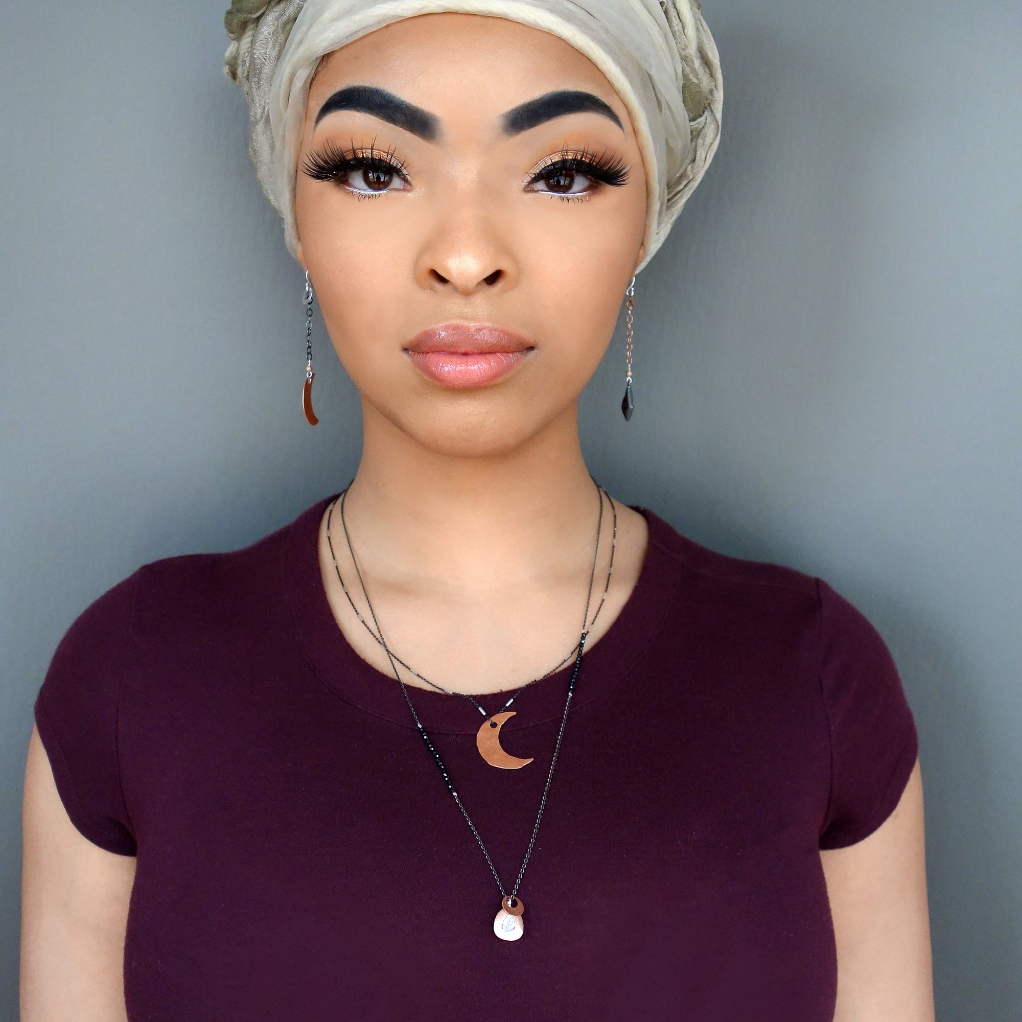 Oh It's a Copper Moon in the Night Sky Necklace