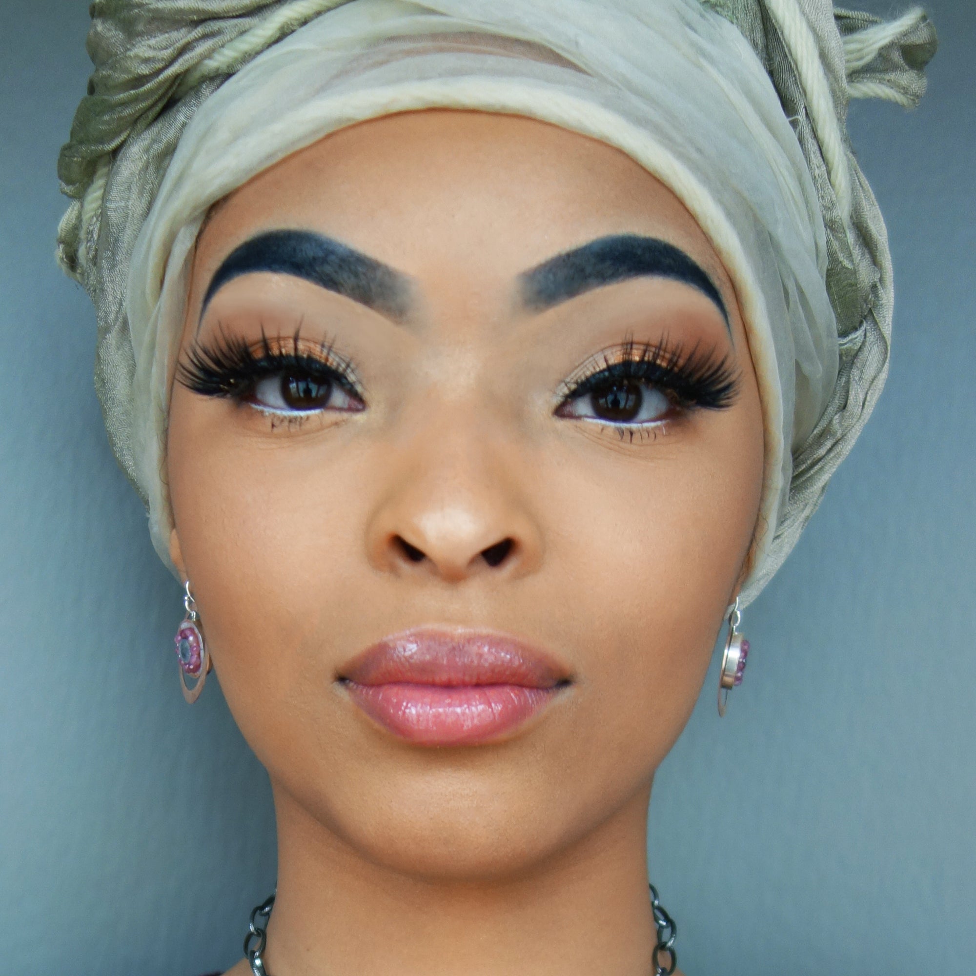 Pink Sapphire and Labradorite Mosaic earring