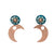 Fly Me to the Moon Aquamarine, Rose Gold, and Copper earring