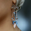 Moonstone, Sapphire, Copper Chandelier earring