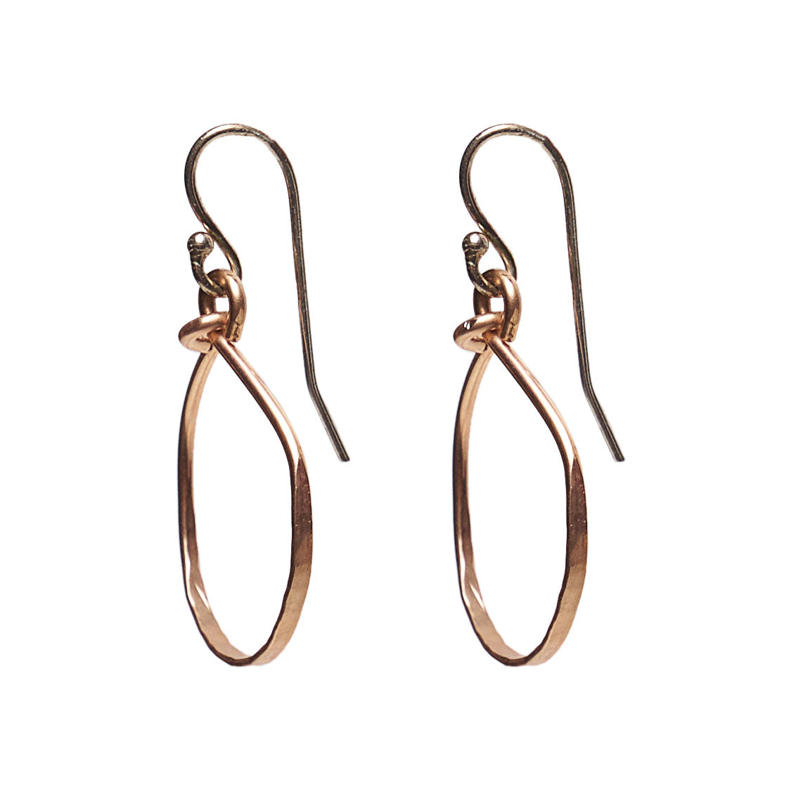 Rose Gold Hand Hammered Hoops