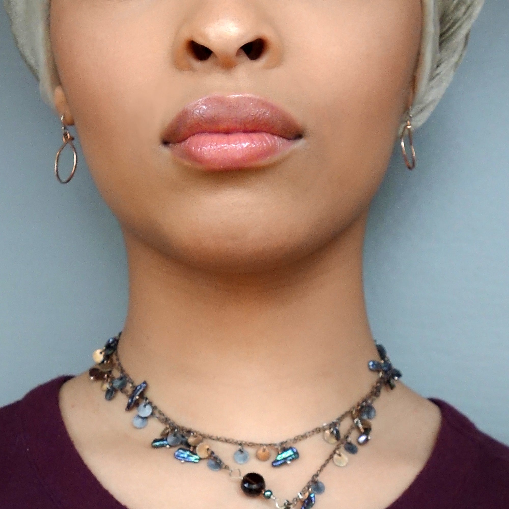 Rose Gold Hand Hammered Hoops