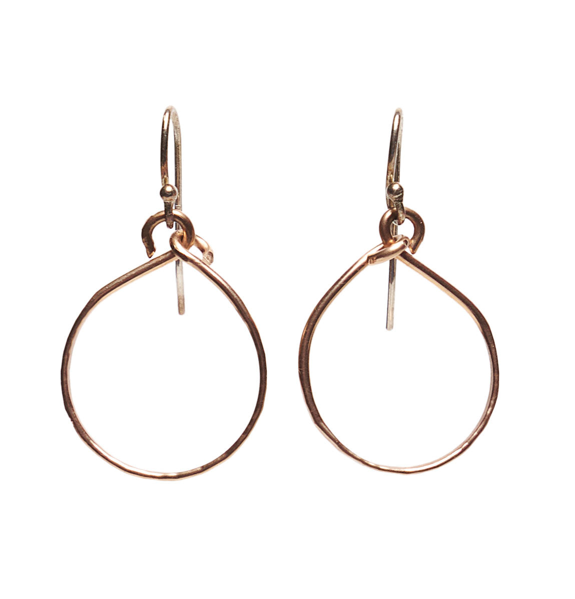 Rose Gold Hand Hammered Hoops