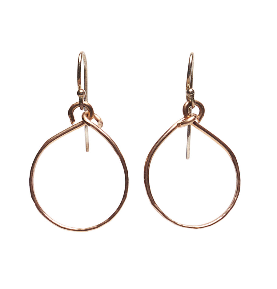 Rose Gold Hand Hammered Hoops