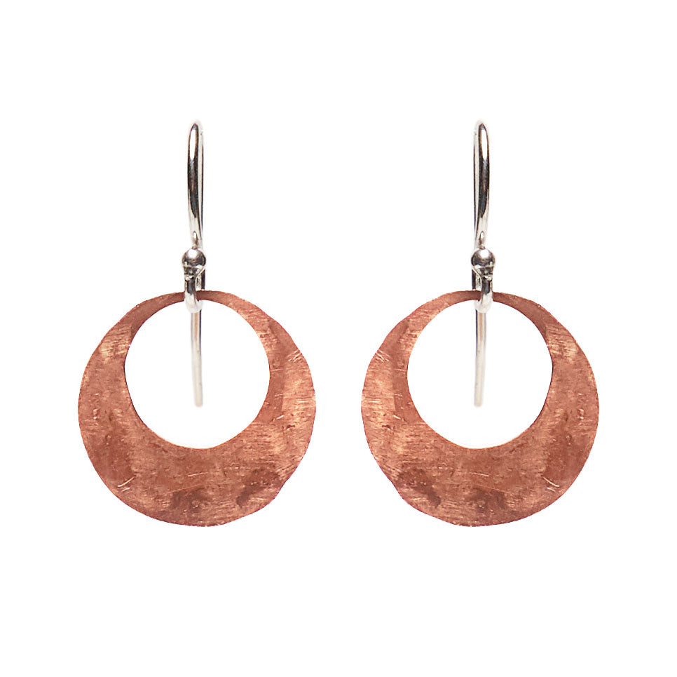 Hand Hammered Copper Hoop earring