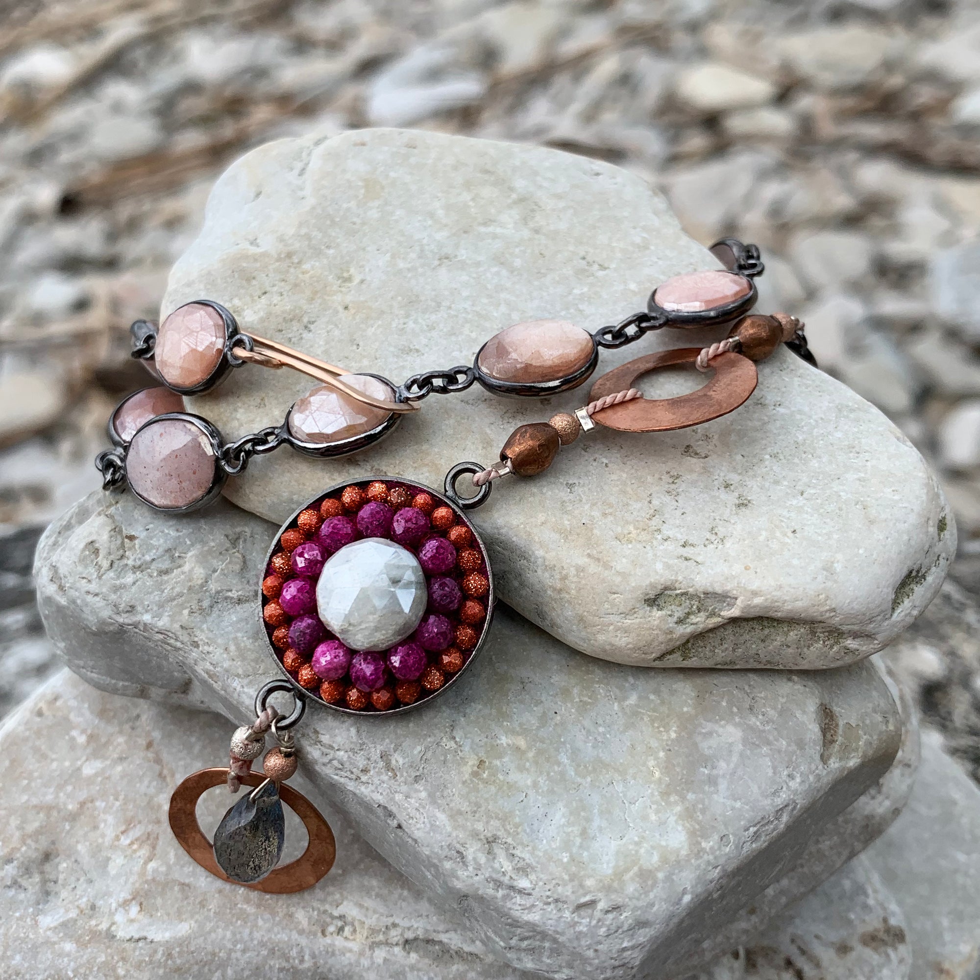 One Giant Leap for Mankind (hand hammered moon) necklace/bracelet