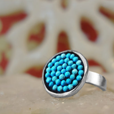 Faceted Turquoise Mosaic Ring