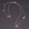 Honey Bee Rubies: ruby, diamond, rainbow sapphire necklace