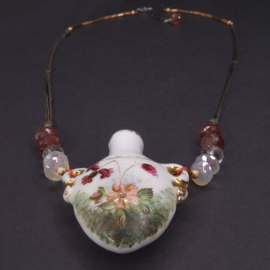 How Do I Love Thee, Let Me Count the Ways: vintage porcelain, moonstone necklace